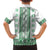 Ukraine Family Matching Summer Maxi Dress and Hawaiian Shirt Traditional Braided Rope Belt Green Folk Pattern