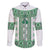 Ukraine Family Matching Summer Maxi Dress and Hawaiian Shirt Traditional Braided Rope Belt Green Folk Pattern