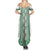Ukraine Family Matching Summer Maxi Dress and Hawaiian Shirt Traditional Braided Rope Belt Green Folk Pattern