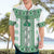 Ukraine Hawaiian Shirt Traditional Braided Rope Belt Green Folk Pattern