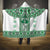 Ukraine Hooded Blanket Traditional Braided Rope Belt Green Folk Pattern