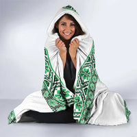 Ukraine Hooded Blanket Traditional Braided Rope Belt Green Folk Pattern