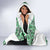 Ukraine Hooded Blanket Traditional Braided Rope Belt Green Folk Pattern