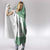 Ukraine Hooded Blanket Traditional Braided Rope Belt Green Folk Pattern