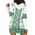 Ukraine Hoodie Dress Traditional Braided Rope Belt Green Folk Pattern