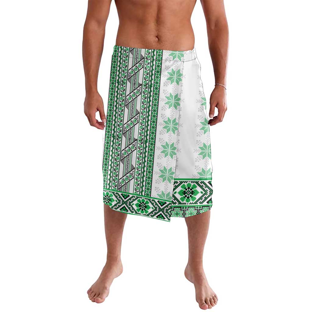 Ukraine Lavalava Traditional Braided Rope Belt Green Folk Pattern