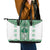 Ukraine Leather Tote Bag Traditional Braided Rope Belt Green Folk Pattern