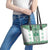 Ukraine Leather Tote Bag Traditional Braided Rope Belt Green Folk Pattern