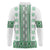 Ukraine Long Sleeve Polo Shirt Traditional Braided Rope Belt Green Folk Pattern
