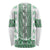 Ukraine Long Sleeve Shirt Traditional Braided Rope Belt Green Folk Pattern