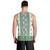 Ukraine Men Tank Top Traditional Braided Rope Belt Green Folk Pattern