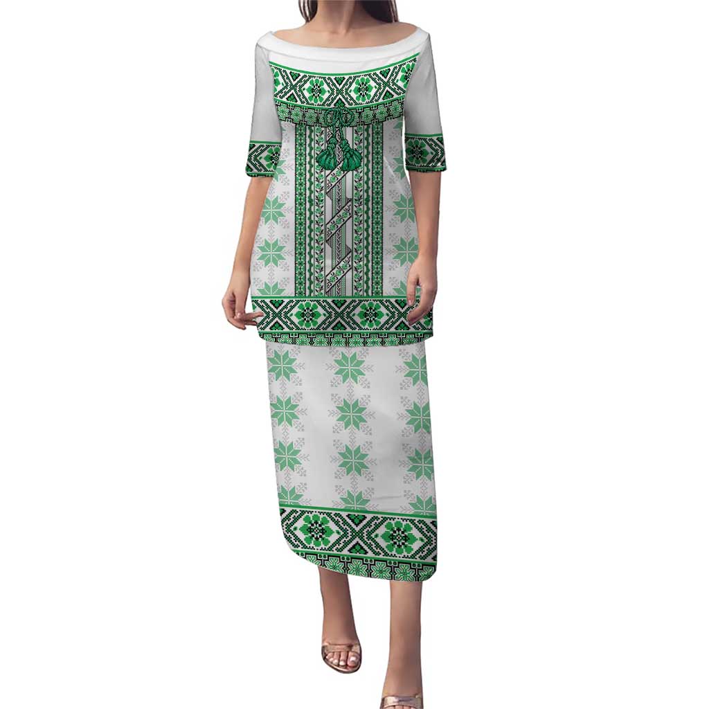 Ukraine Puletasi Traditional Braided Rope Belt Green Folk Pattern