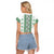 Ukraine Raglan Cropped T Shirt Traditional Braided Rope Belt Green Folk Pattern