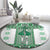 Ukraine Round Carpet Traditional Braided Rope Belt Green Folk Pattern