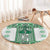 Ukraine Round Carpet Traditional Braided Rope Belt Green Folk Pattern