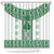 Ukraine Shower Curtain Traditional Braided Rope Belt Green Folk Pattern