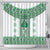 Ukraine Shower Curtain Traditional Braided Rope Belt Green Folk Pattern