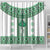 Ukraine Shower Curtain Traditional Braided Rope Belt Green Folk Pattern