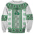 Ukraine Sweatshirt Traditional Braided Rope Belt Green Folk Pattern