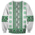 Ukraine Sweatshirt Traditional Braided Rope Belt Green Folk Pattern