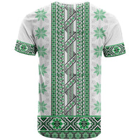 Ukraine T Shirt Traditional Braided Rope Belt Green Folk Pattern