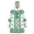 Ukraine Wearable Blanket Hoodie Traditional Braided Rope Belt Green Folk Pattern