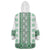 Ukraine Wearable Blanket Hoodie Traditional Braided Rope Belt Green Folk Pattern