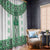 Ukraine Window Curtain Traditional Braided Rope Belt Green Folk Pattern