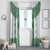 Ukraine Window Curtain Traditional Braided Rope Belt Green Folk Pattern