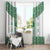 Ukraine Window Curtain Traditional Braided Rope Belt Green Folk Pattern