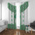 Ukraine Window Curtain Traditional Braided Rope Belt Green Folk Pattern