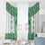 Ukraine Window Curtain Traditional Braided Rope Belt Green Folk Pattern