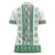 Ukraine Women Polo Shirt Traditional Braided Rope Belt Green Folk Pattern