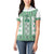 Ukraine Women Polo Shirt Traditional Braided Rope Belt Green Folk Pattern