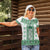 Ukraine Women Polo Shirt Traditional Braided Rope Belt Green Folk Pattern