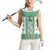 Ukraine Women Sleeveless Polo Shirt Traditional Braided Rope Belt Green Folk Pattern