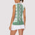 Ukraine Women Sleeveless Polo Shirt Traditional Braided Rope Belt Green Folk Pattern
