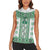 Ukraine Women Sleeveless Polo Shirt Traditional Braided Rope Belt Green Folk Pattern