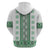 Ukraine Zip Hoodie Traditional Braided Rope Belt Green Folk Pattern