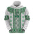 Ukraine Zip Hoodie Traditional Braided Rope Belt Green Folk Pattern