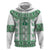 Ukraine Zip Hoodie Traditional Braided Rope Belt Green Folk Pattern