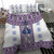 Ukraine Bedding Set Traditional Braided Rope Belt Purple Folk Pattern
