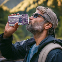 Ukraine 4 in 1 Can Cooler Tumbler Traditional Braided Rope Belt Purple Folk Pattern