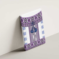Ukraine Canvas Wall Art Traditional Braided Rope Belt Purple Folk Pattern