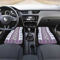 Ukraine Car Mats Traditional Braided Rope Belt Purple Folk Pattern