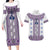Ukraine Couples Matching Long Sleeve Bodycon Dress and Hawaiian Shirt Traditional Braided Rope Belt Purple Folk Pattern