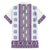 Ukraine Family Matching Off The Shoulder Long Sleeve Dress and Hawaiian Shirt Traditional Braided Rope Belt Purple Folk Pattern