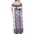 Ukraine Family Matching Off Shoulder Maxi Dress and Hawaiian Shirt Traditional Braided Rope Belt Purple Folk Pattern