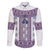 Ukraine Family Matching Puletasi and Hawaiian Shirt Traditional Braided Rope Belt Purple Folk Pattern