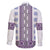 Ukraine Family Matching Short Sleeve Bodycon Dress and Hawaiian Shirt Traditional Braided Rope Belt Purple Folk Pattern